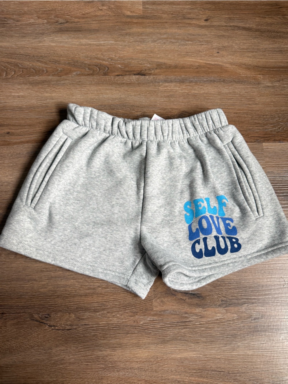 Womens Gray 'Self Love Club' Fleece Shorts